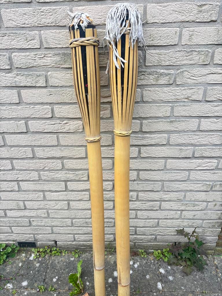 VINTAGE BOHEMIAN fakkels bamboo tuin, Ophalen of Verzenden, Zo goed als nieuw