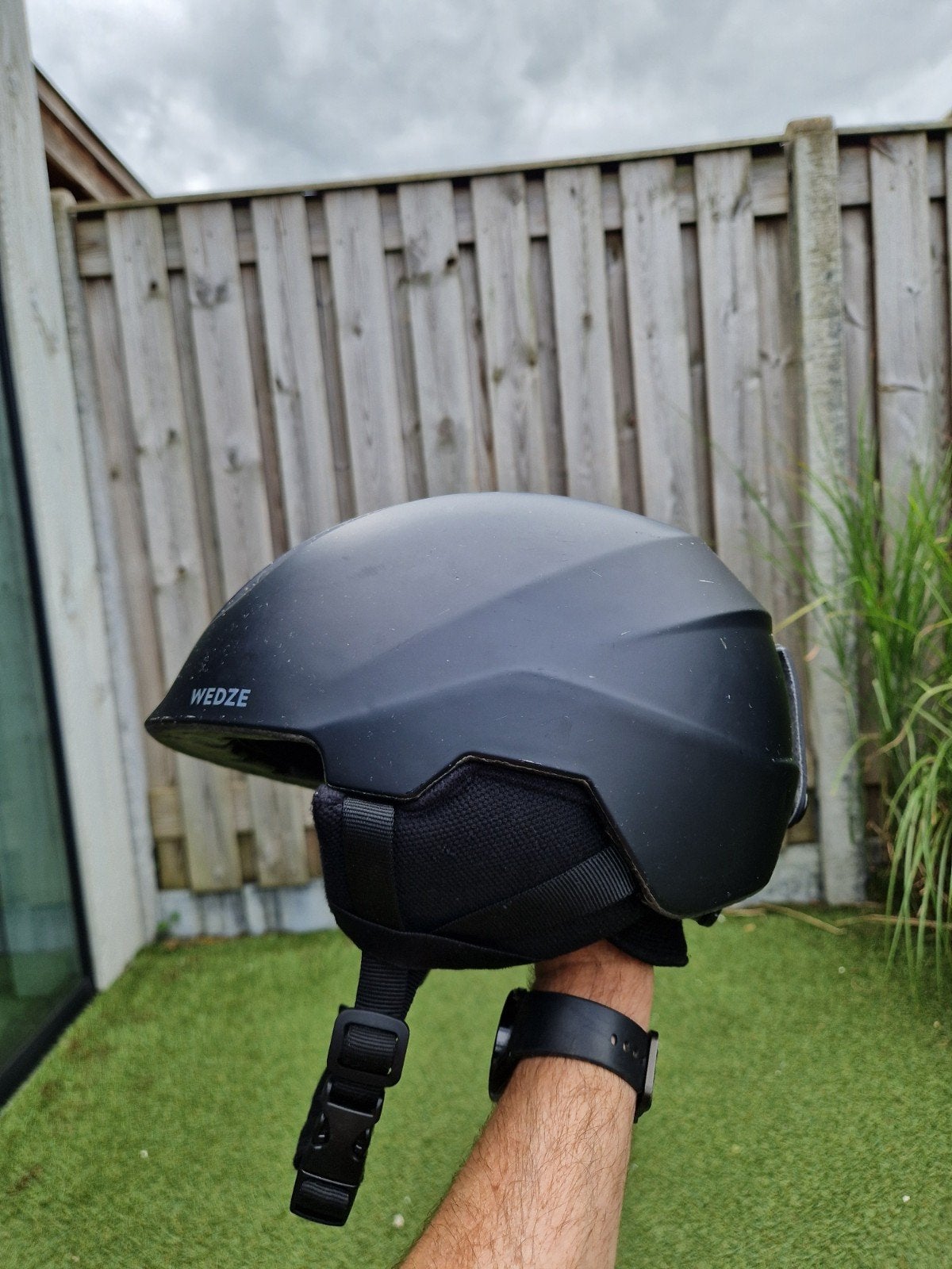 Wedze kinder skihelm - Zwart, Gebruikt, Overige typen, Skiën, Ophalen
