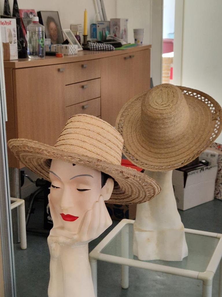 2 rieten hoeden, Kleding | Dames, Hoeden en Petten, Ophalen of Verzenden, Zo goed als nieuw, 55 cm (S, 6⅞ inch) of minder, Hoed
