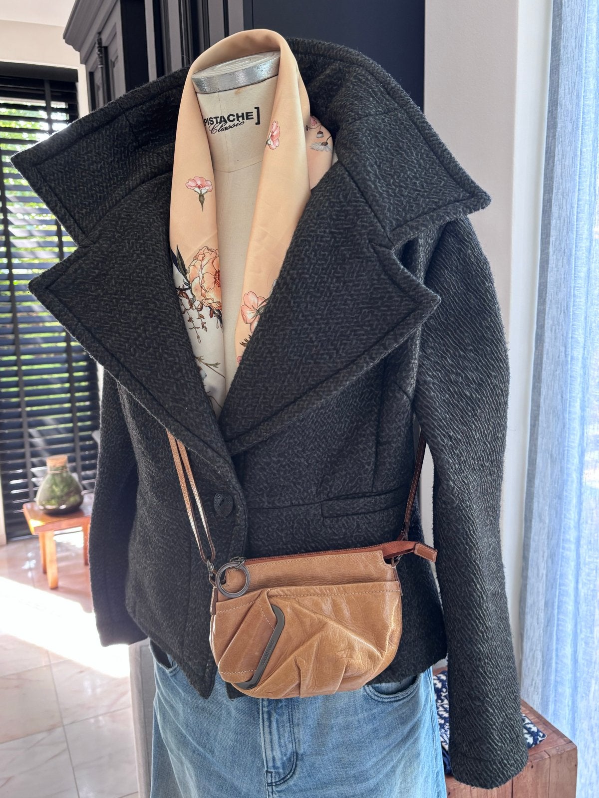 Claudio Ferrici Crossbody Tasje - Cognac Leer, Sieraden, Tassen en Uiterlijk, Tassen | Damestassen, Ophalen, Gebruikt, Bruin, Schoudertasje
