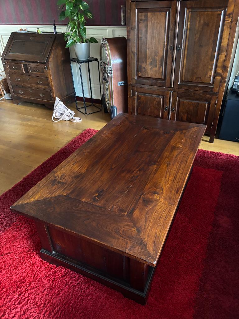 Salontafel 140x80, Huis en Inrichting, Tafels | Salontafels, Ophalen, 100 tot 150 cm, 50 tot 75 cm, Teakhout