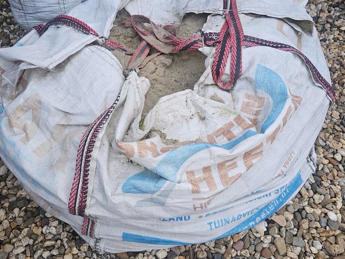 Wit zand in big bag, Ophalen, Gebruikt, Ophoogzand