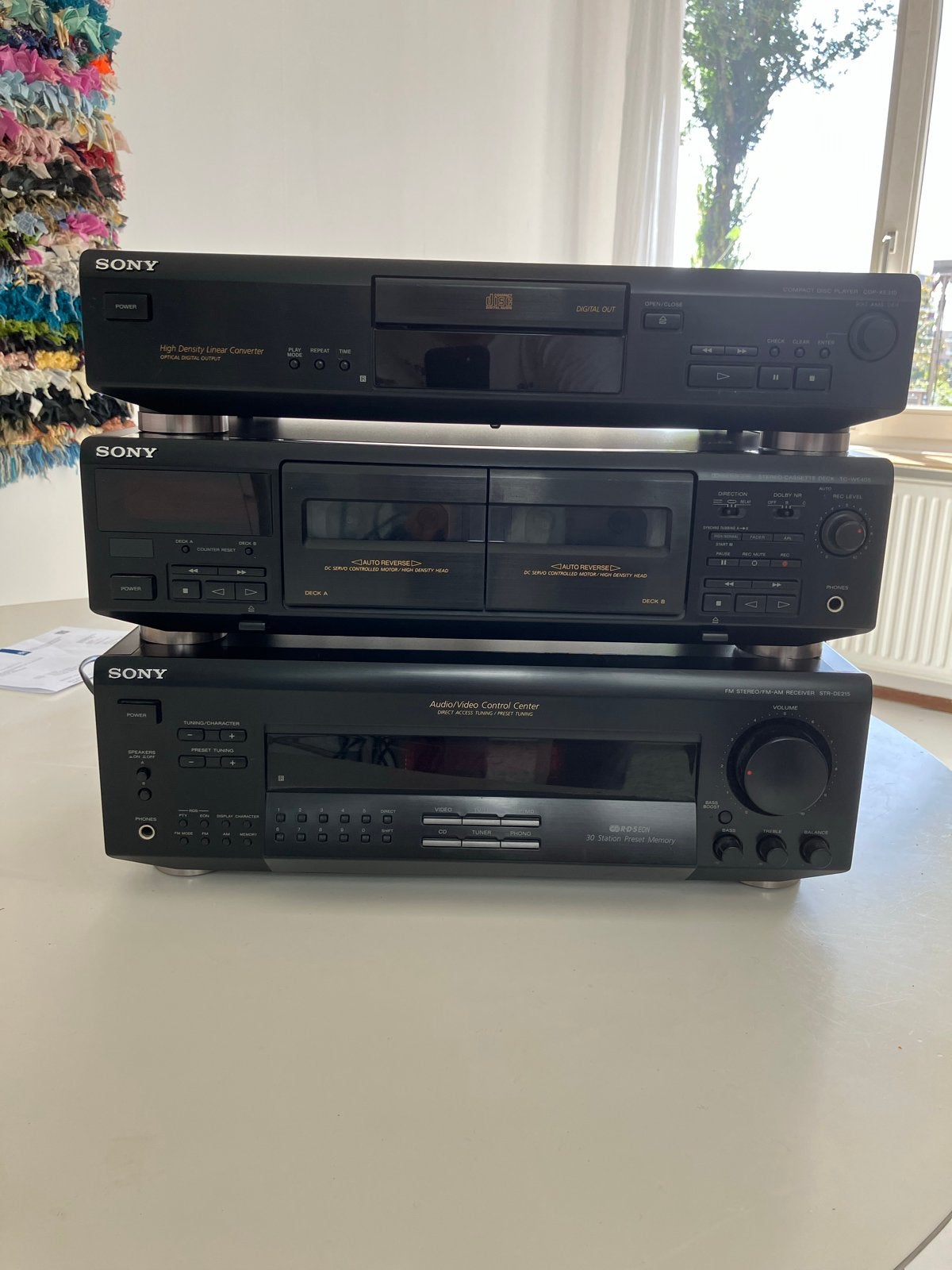 Vintage Sony Hi-Fi Stack System Jaren '90s + speakers, Ophalen, Gebruikt, Cassettedeck, Losse componenten