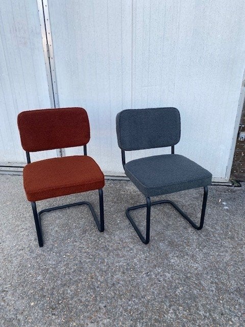 20 eetkamerstoelen horeca restaurant stoel teddy stof nieuw, Ophalen, Nieuw, Metaal, Grijs