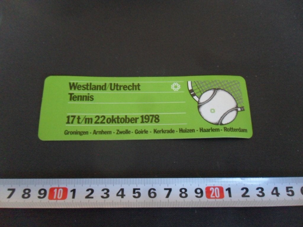 sticker Westland Utrecht Tennis 1978 Rotterdam Arnhem Goirle, Ophalen of Verzenden, Zo goed als nieuw