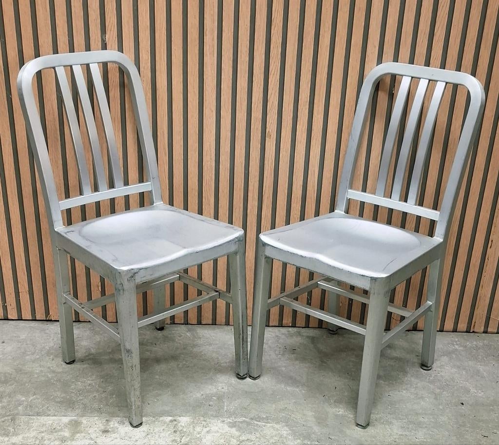 46 x Emeco 1006 aluminium design stoelen Navy Chairs horeca, Ophalen of Verzenden, Zo goed als nieuw, Zwart, Vijf, Zes of meer stoelen