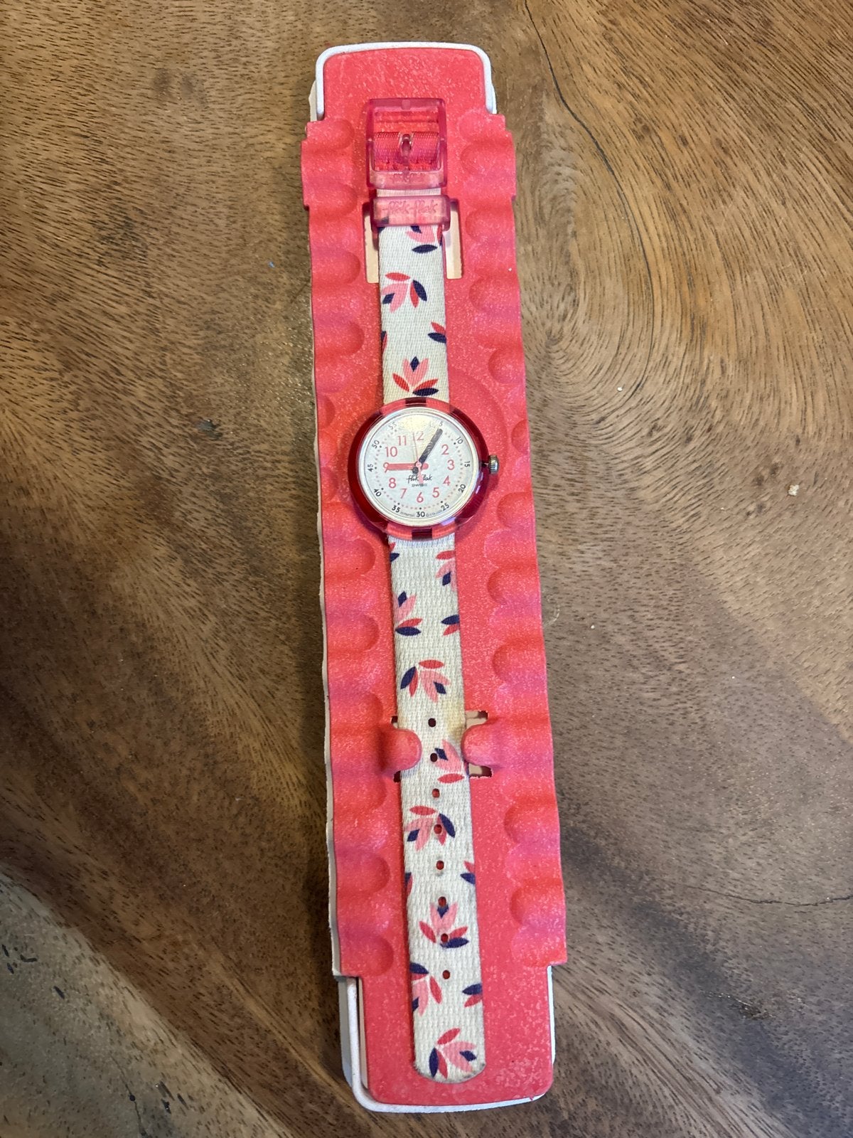 Flik Flak kinderhorloge met bloemenprint, Ophalen of Verzenden, Gebruikt, Meerkleurig, Meisje