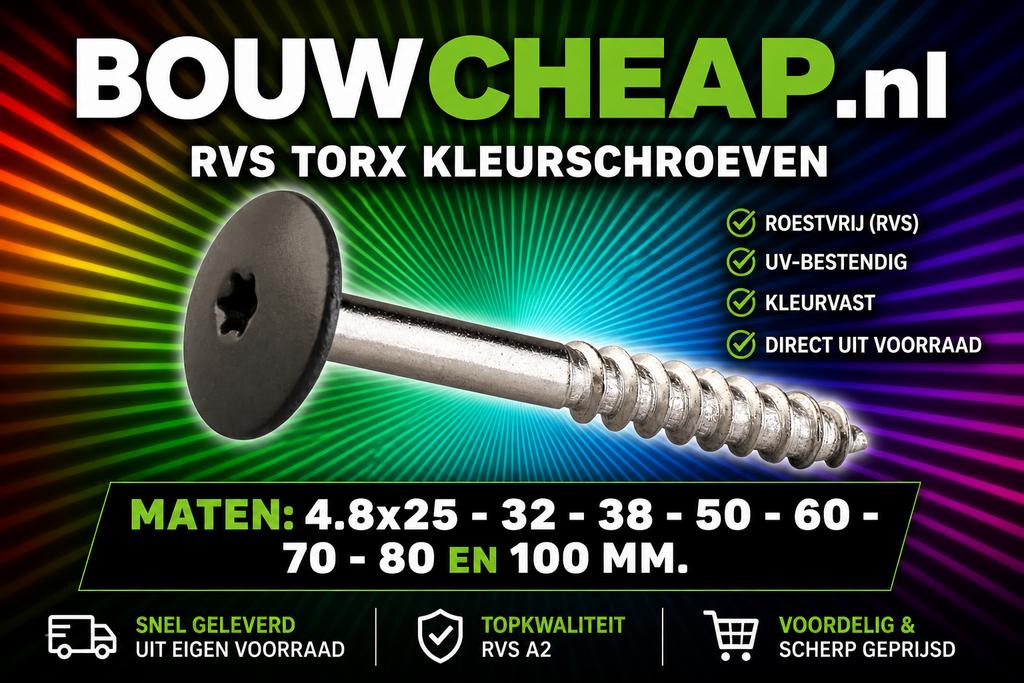 Boorschroeven in kleurkop, Ophalen of Verzenden, Nieuw, Rvs
