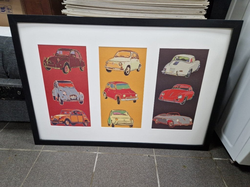Rod Neer citroen 2cv fiat 500 porsche 356, Huis en Inrichting, Ophalen, 50 – 75, 75 tot 100 cm, Print