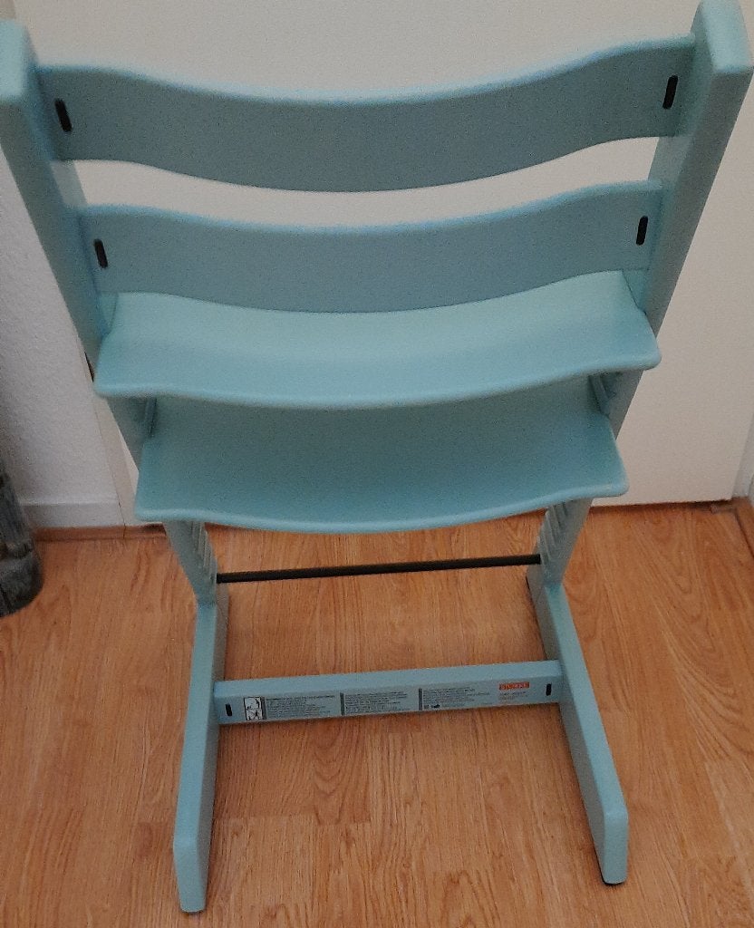 Schitterende stokke trip trap Aqua Blue Nieuw Model z.g.a.n, Kinderen en Baby's, Ophalen, Zo goed als nieuw, Meegroeistoel, Aanschuifbaar