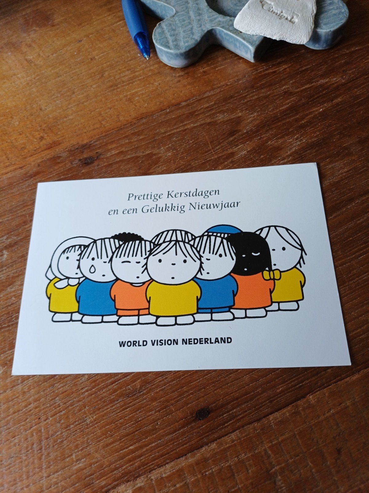 Ansichtkaart Dick Bruna Nijntje kerst world vision Nederland, Verzamelen, Ophalen of Verzenden, 1980 tot heden