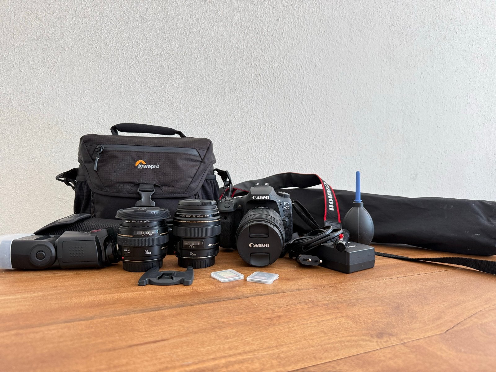 Canon EOS 90D met 3 lenzen, flitser en accessoires, Ophalen, Spiegelreflex, Canon, Beeldstabilisatie
