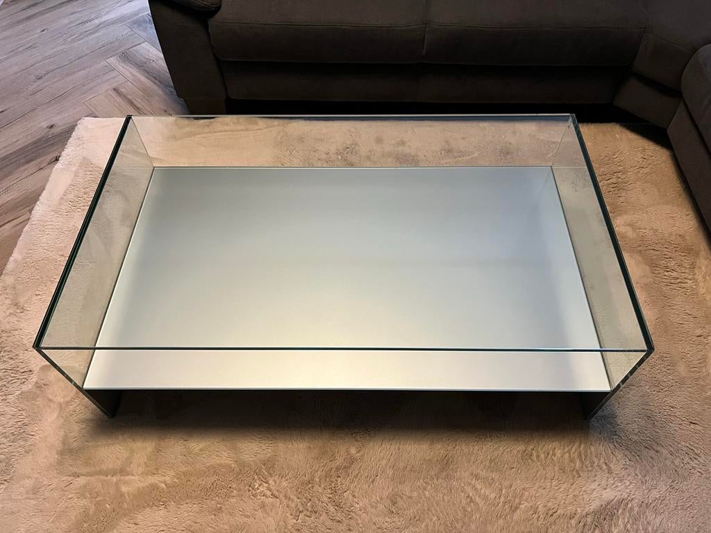 Glazen salontafel, Huis en Inrichting, Tafels | Salontafels, Ophalen, 100 tot 150 cm, 50 tot 100 cm, Minder dan 50 cm