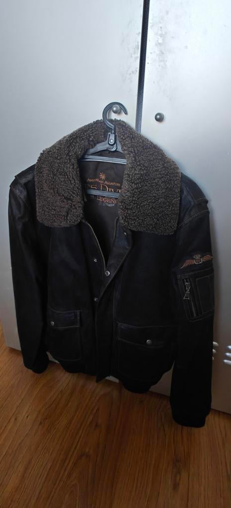 Pilotenjas leer, Verzenden, Zo goed als nieuw, Bruin