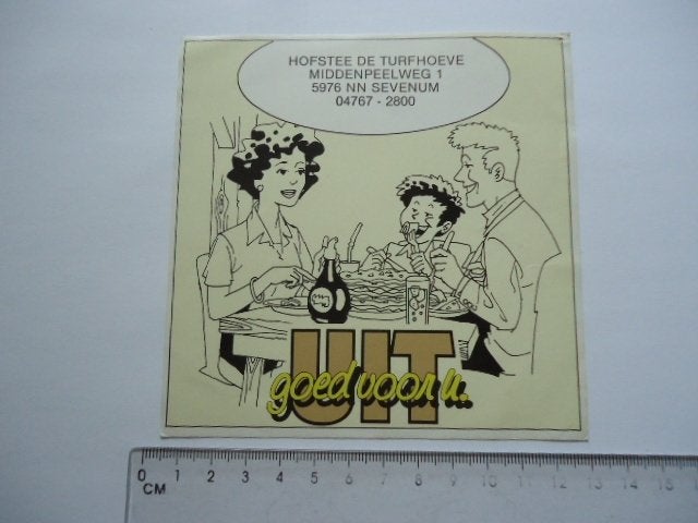 sticker oud SEVENUM Strip Hofstede Turfhove Martin Lodewijk, Verzenden, Zo goed als nieuw, Bedrijf of Vereniging