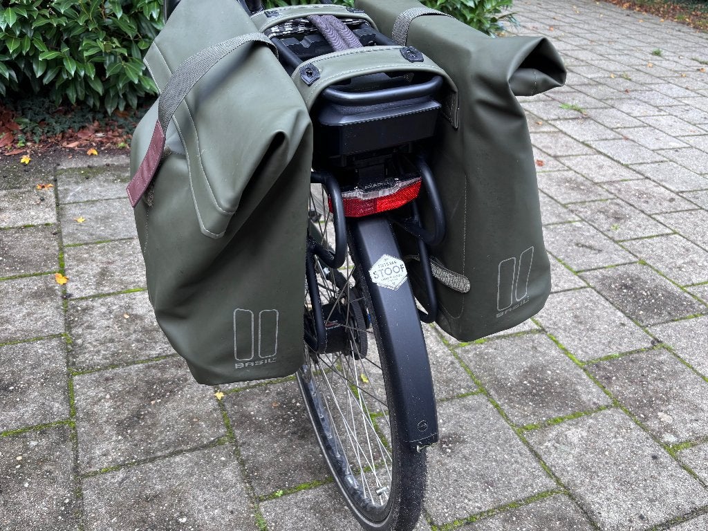 Basil fietstassen - Dubbele fietstas - Groen, Ophalen of Verzenden, Zo goed als nieuw, Basil