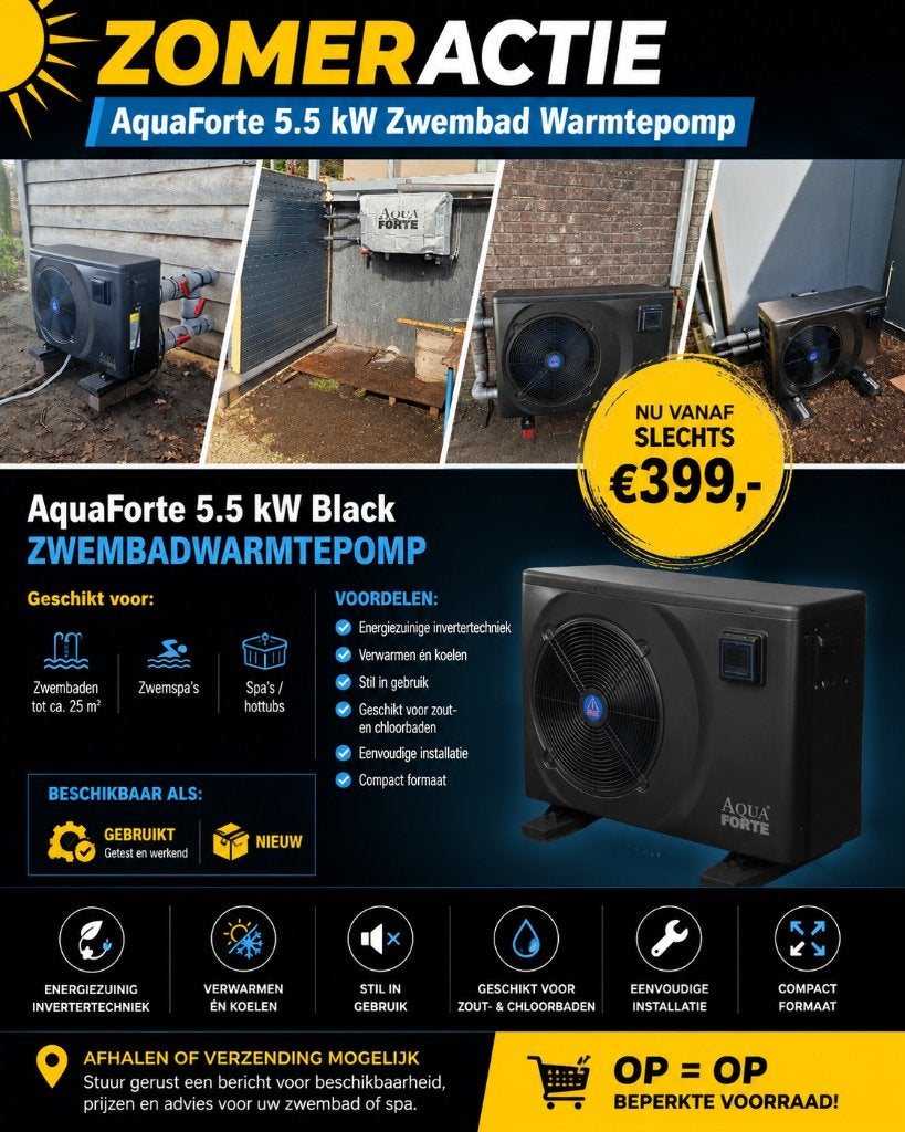 2e Kansjes Warmtepomp Aquaforte 5.5kw 100% uitgebreid getest, Tuin en Terras, Zwembad-toebehoren, Ophalen, Zo goed als nieuw, Verwarming
