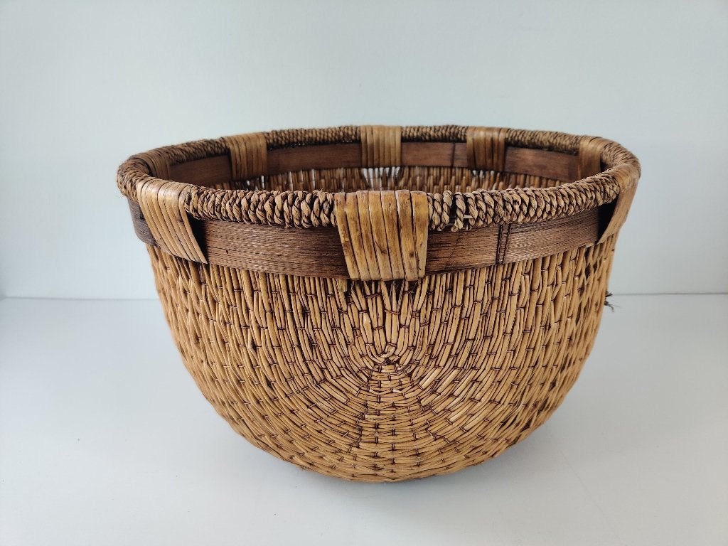 Rijstmand, handgewoven bamboe wilgentenen, China, ca. 1930, Ophalen of Verzenden