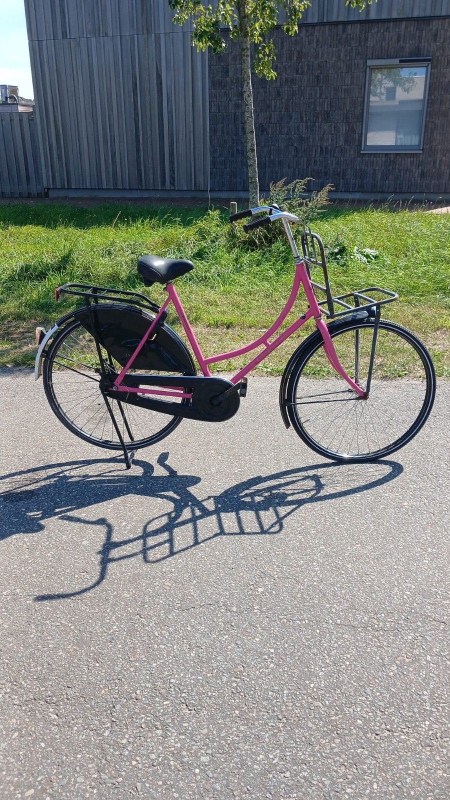 Mooie 28 inch damesfiets roze/zwart, Fietsen en Brommers, Terugtraprem, Ophalen, Overige merken, 53 tot 56 cm