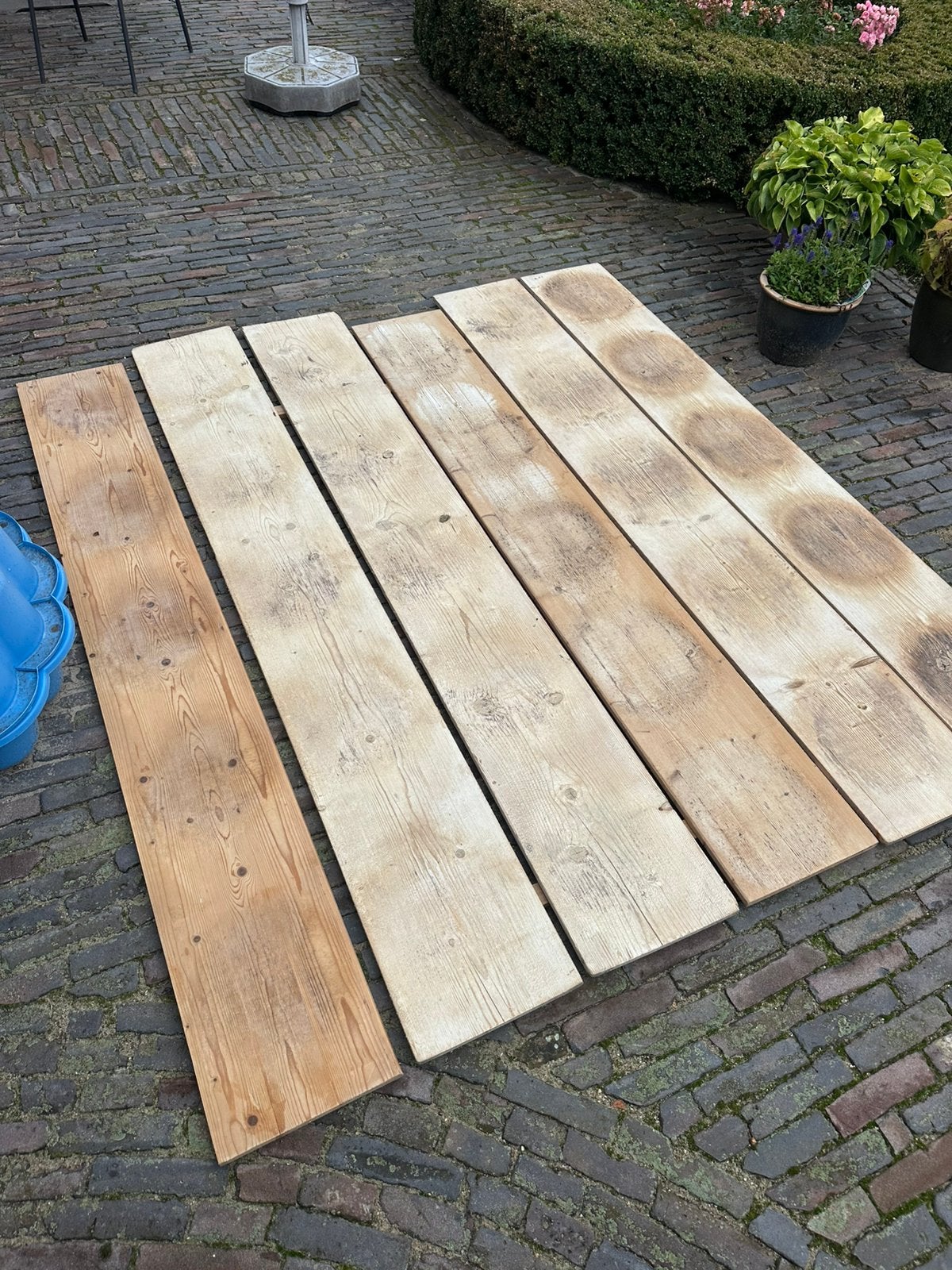 Oude grenen planken breed, Ophalen, Gebruikt, Minder dan 25 mm, Grenen