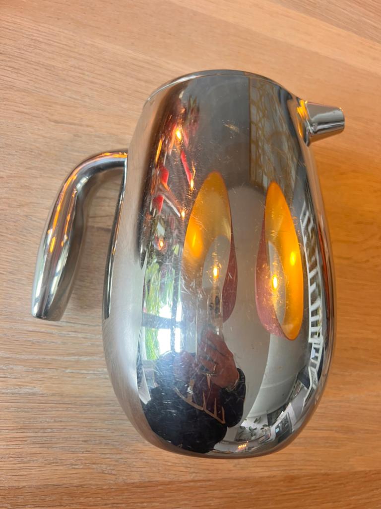 Bodum dubbelwandige 1 liter RVS Cafetiere, Overige typen, Zilver, Bodum, Ophalen of Verzenden