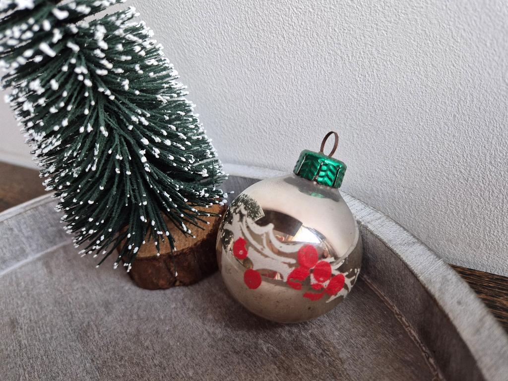 Vintage kerstbal rode bes 487, *, Gebruikt, *, Ophalen of Verzenden