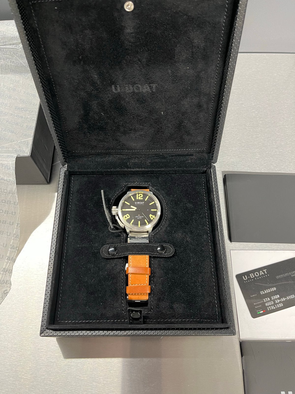 U-boat Classico Special Edition No 0122, Leer, Staal, Polshorloge, Zo goed als nieuw