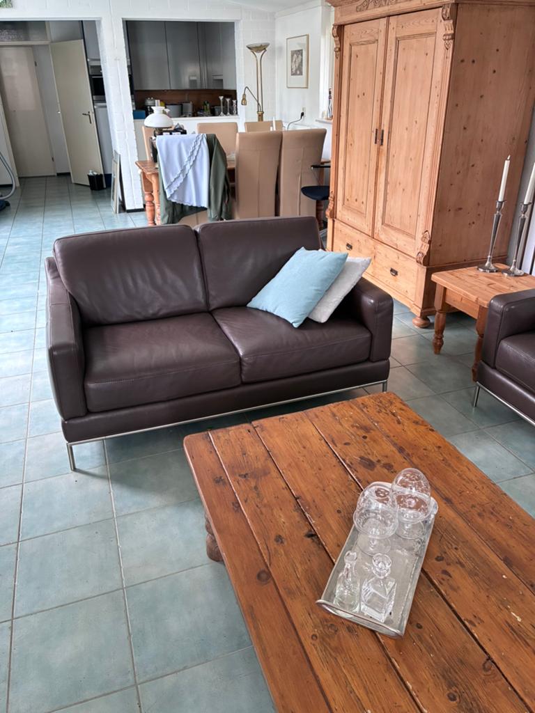 Natuzzi lederen bankstel, Huis en Inrichting, Ophalen, 75 tot 100 cm, Leer