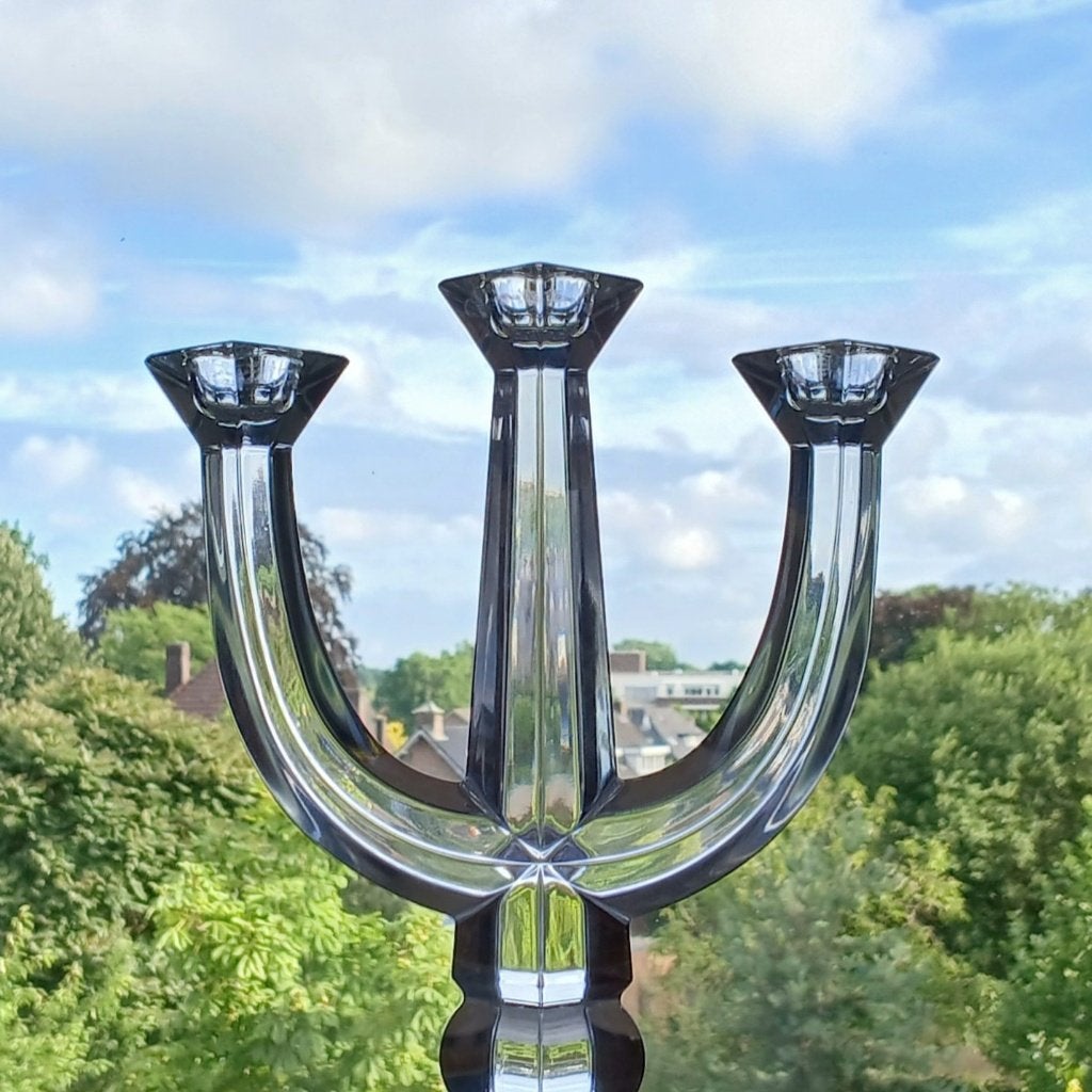 3-Armige Kandelaar Kristal Inn Crystal Oostenrijk, Ophalen of Verzenden, Kristal
