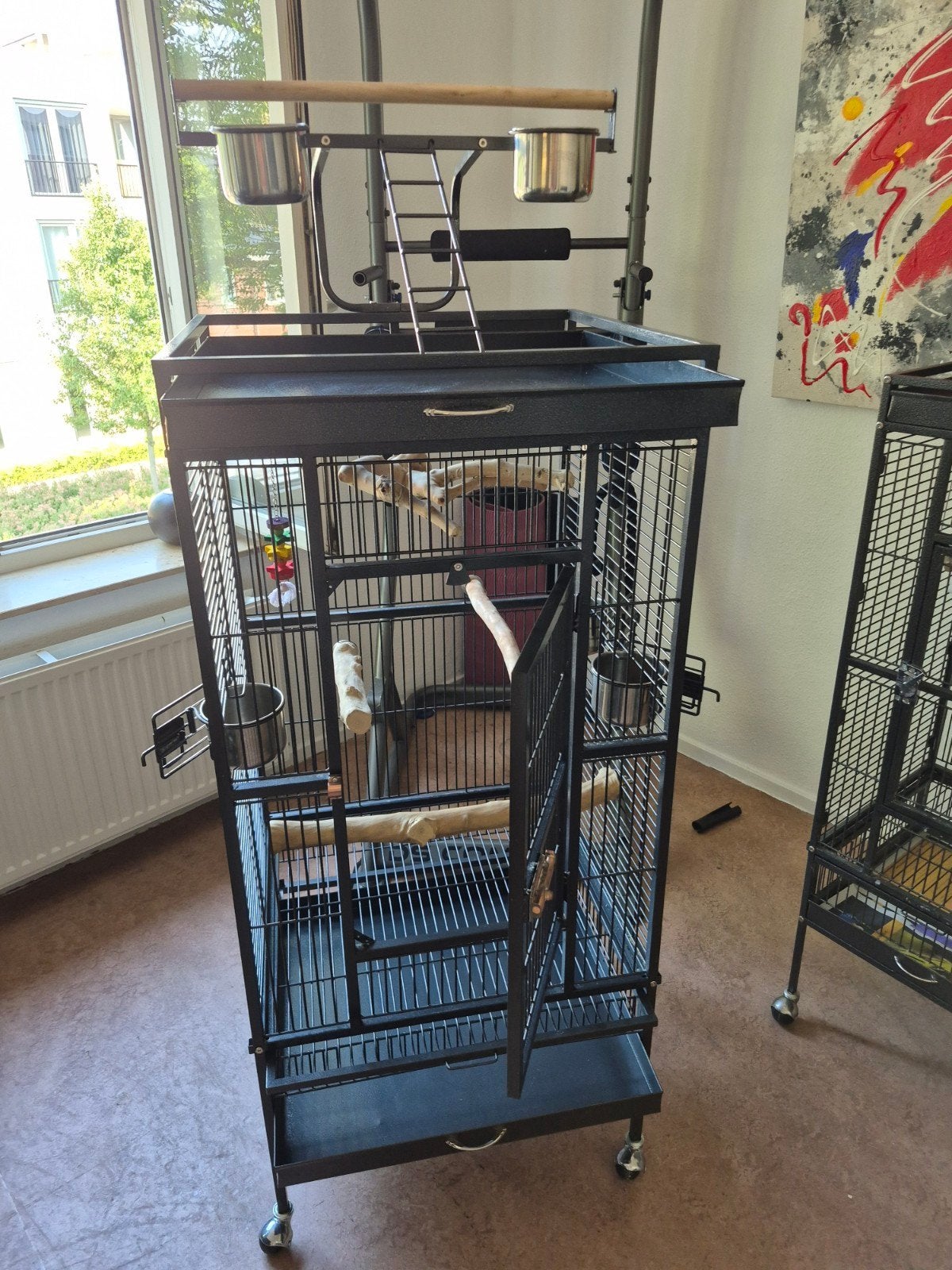 Papegaaikooi, Ophalen, Zo goed als nieuw, Metaal, Vogelkooi
