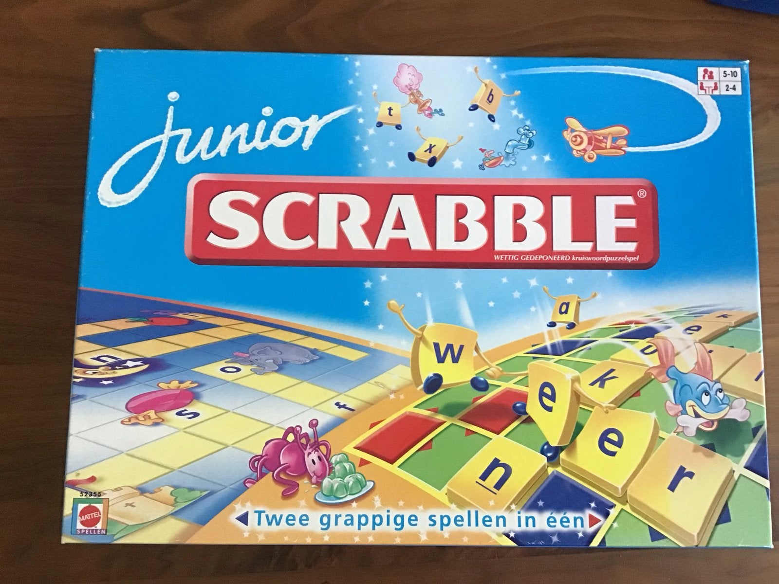 Scrabble Junior - Twee grappige spellen in één, Een of twee spelers, Ophalen of Verzenden, Gebruikt