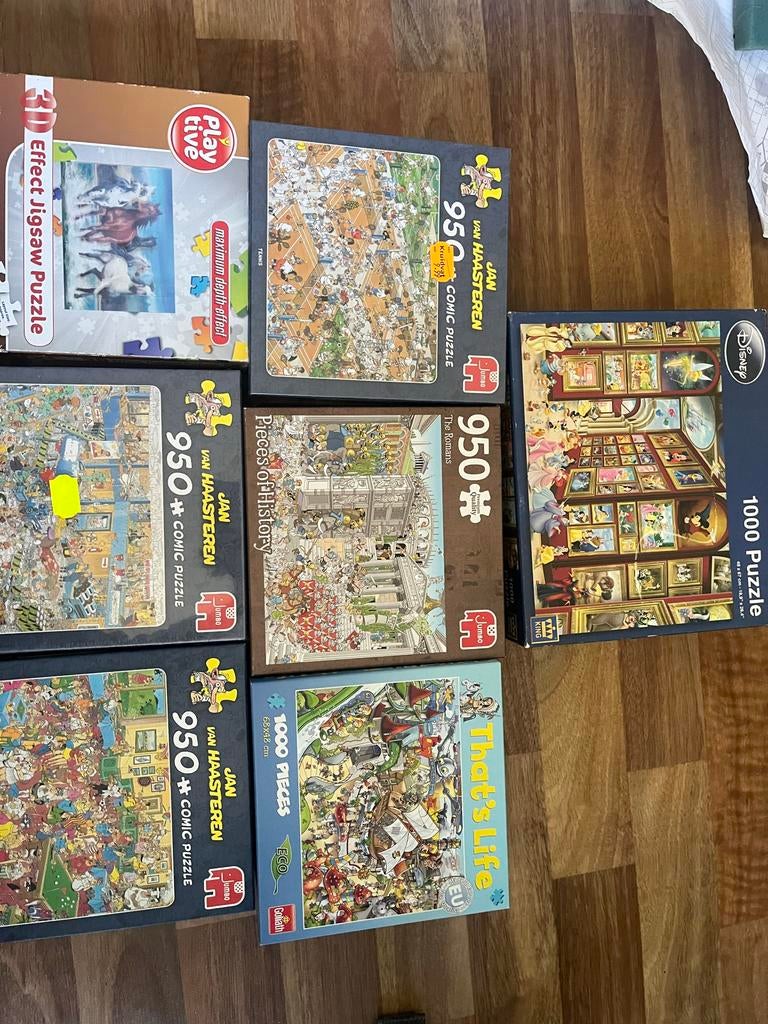 collectie legpuzzels: Jan van Haasteren, Disney, Playt, Ophalen of Verzenden, 500 t/m 1500 stukjes, Gebruikt, Legpuzzel