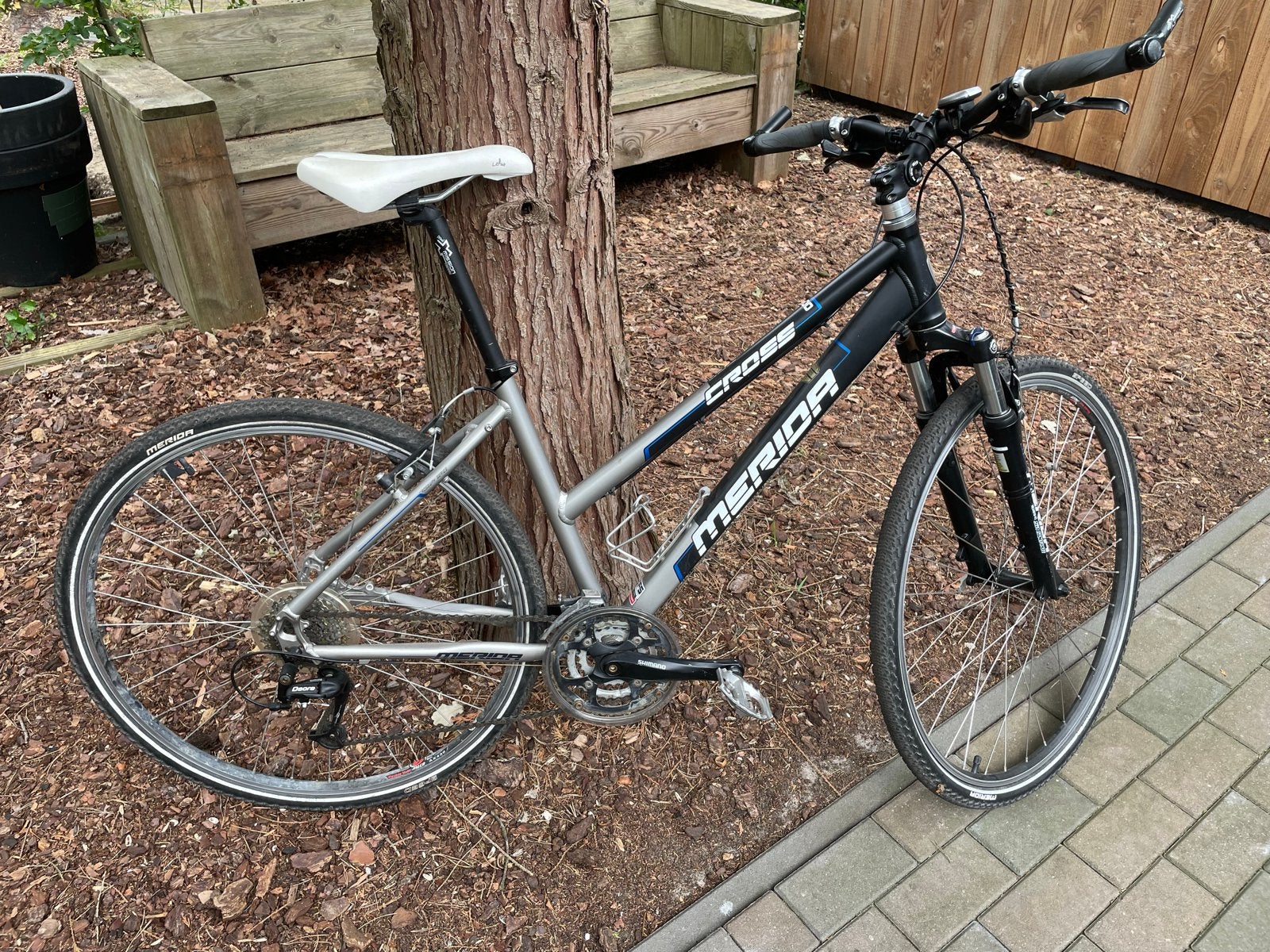 Merida Cross Hybride Fiets - Shimano Deore XT - Dameszadel, 50 tot 53 cm, Ophalen, Gebruikt, Overige merken