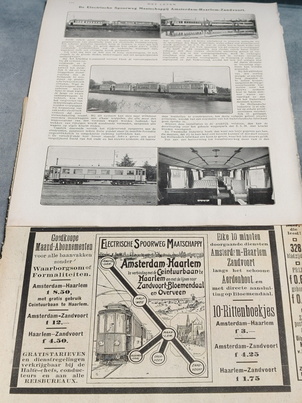 1916, ELECTRISCHE SPOORWEG MIJ., RECLAME, Ophalen of Verzenden, Gebruikt, Tram, Kaart of Prent