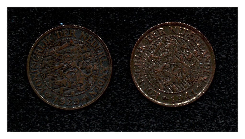 2,5 cent Nederland 1929 en 1941 (M 140), Ophalen of Verzenden, Koningin Wilhelmina, Losse munt