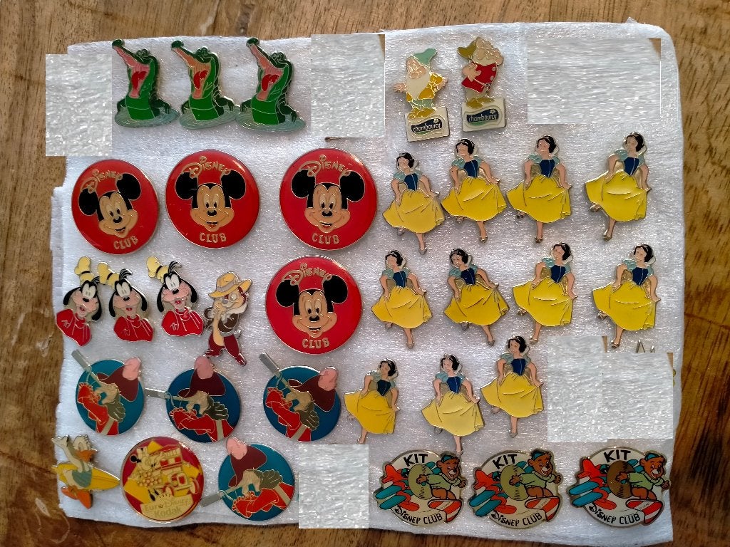 Sneeuwwitje Goofy Peter Pan Knabbel Disney pins Mickey, Verzenden, Gebruikt