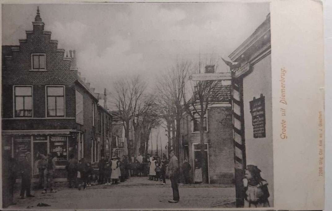 Diemerbrug ca. 1902 – Tolpaal & Winkel – Kok & Goedhart, Ophalen of Verzenden, Voor 1920, Ongelopen, Noord-Holland