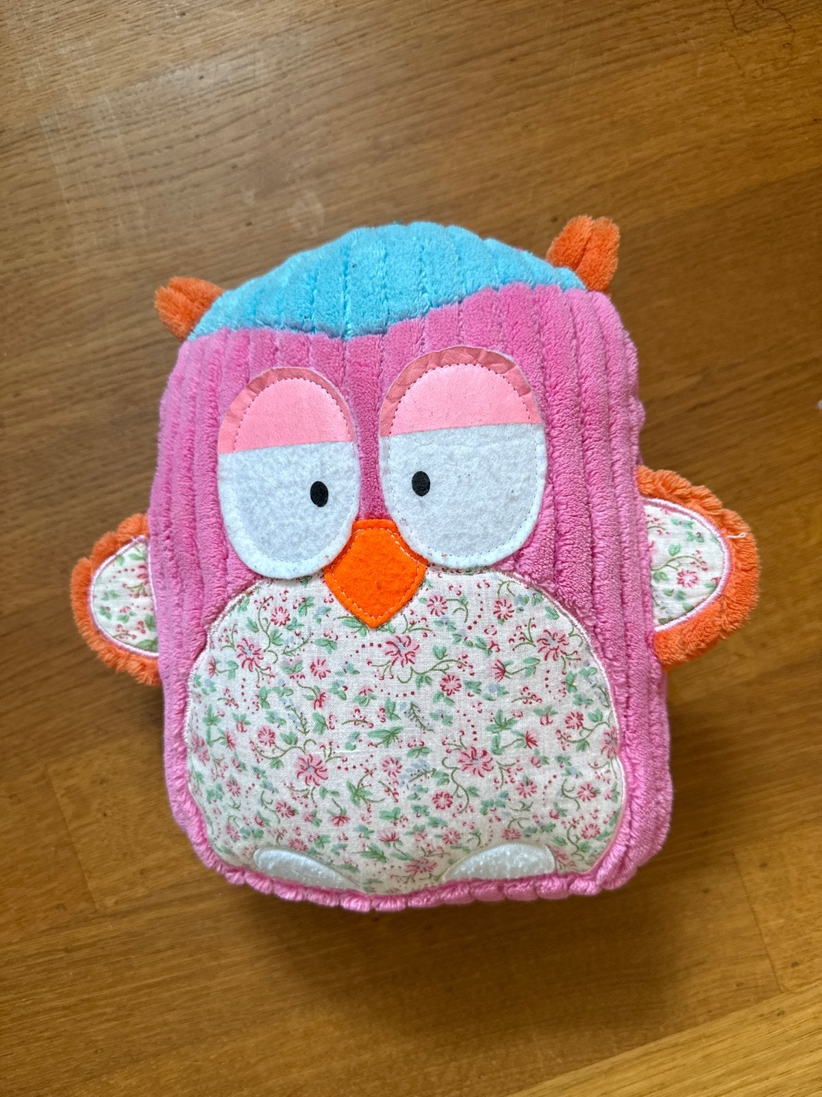 Leuke roze uil knuffel met bloemenpatroon, Overige merken, Overige karakters, Overige typen, Ophalen of Verzenden
