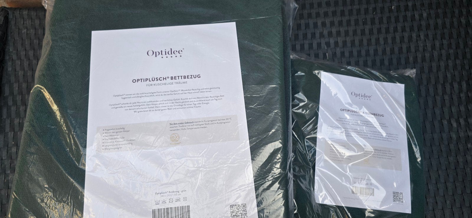 Optipluche beddengoed set 1 persoons groen, Eenpersoons, Vochtregulerend, Dekbedovertrek, Overige materialen