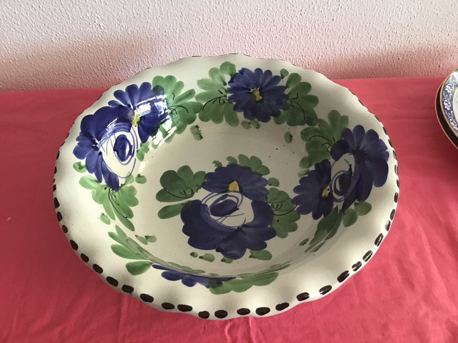 Decorato a Mano Keramieken Schaal met Bloemen, Ophalen of Verzenden