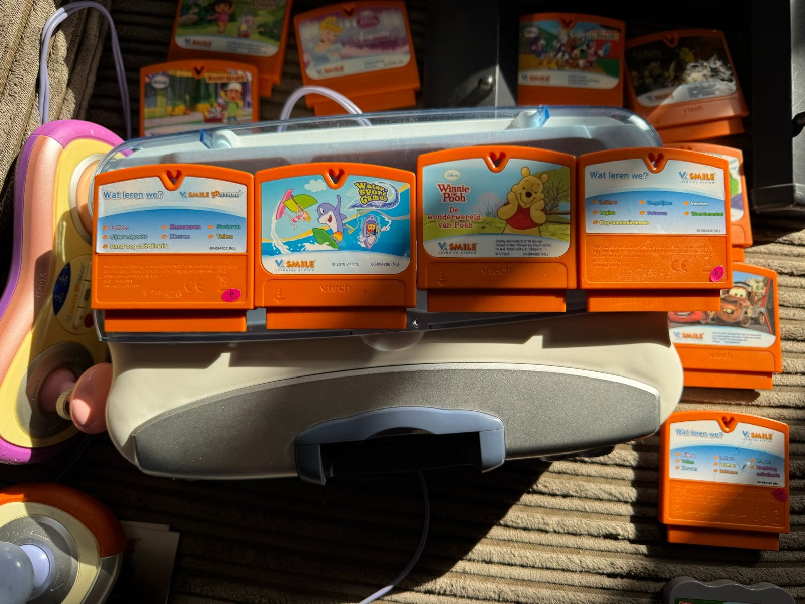 VTech V.Smile Motion Console met 2 controllers en veel spell, Spelcomputers en Games, Ophalen of Verzenden, Overige merken, Gebruikt