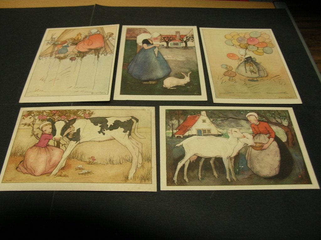 Voor het Kind Ansichtkaarten 1937 prentenbrief kaarten, Verzamelen, Ophalen of Verzenden, 1940 tot 1960, Ongelopen, Kinderen