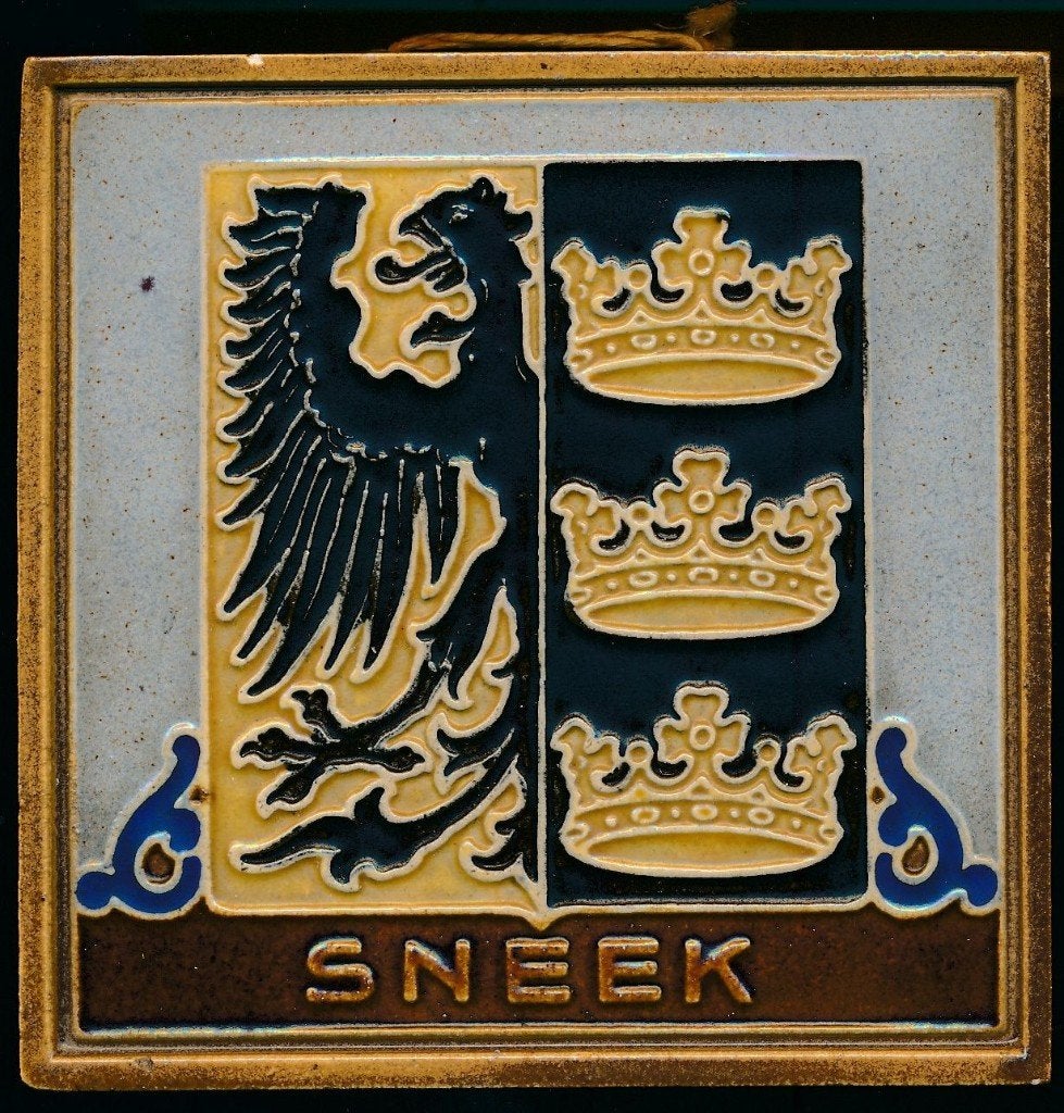Vintage Westraven tegel met wapen van Sneek, Ophalen of Verzenden