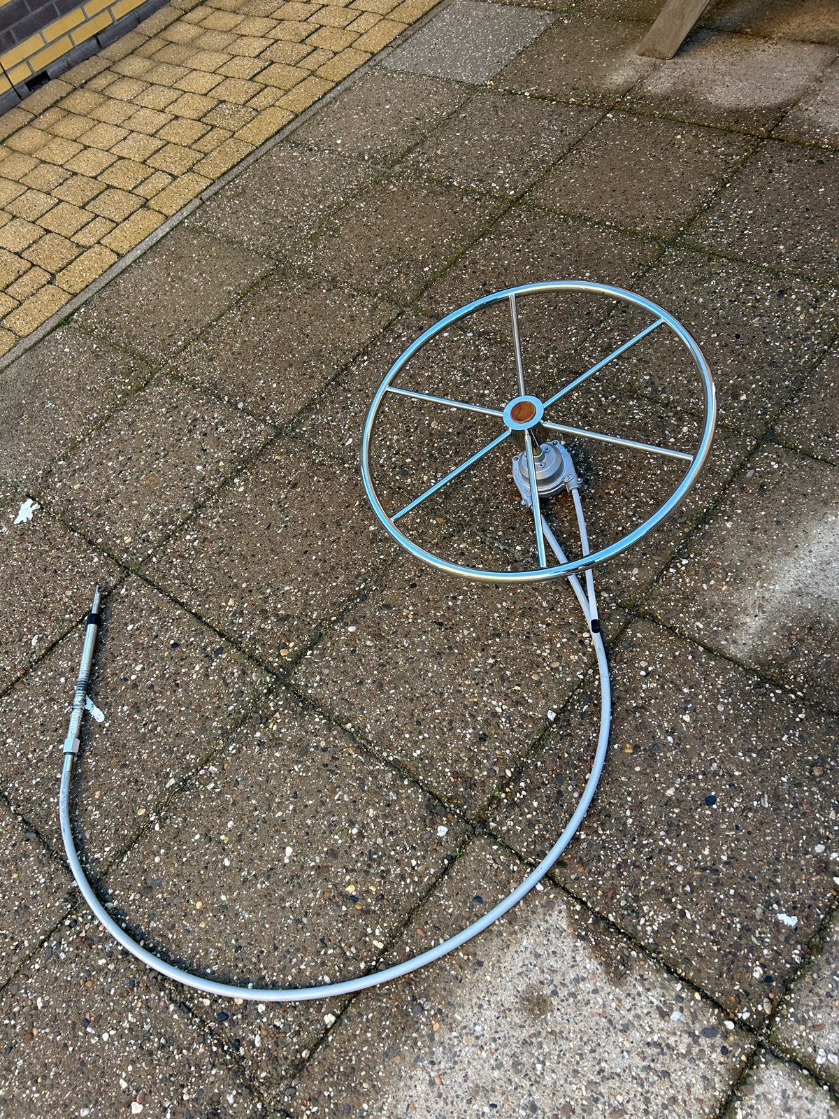 Stuurwiel met stuurkabel voor boot, Ophalen of Verzenden, Gebruikt, Overige typen