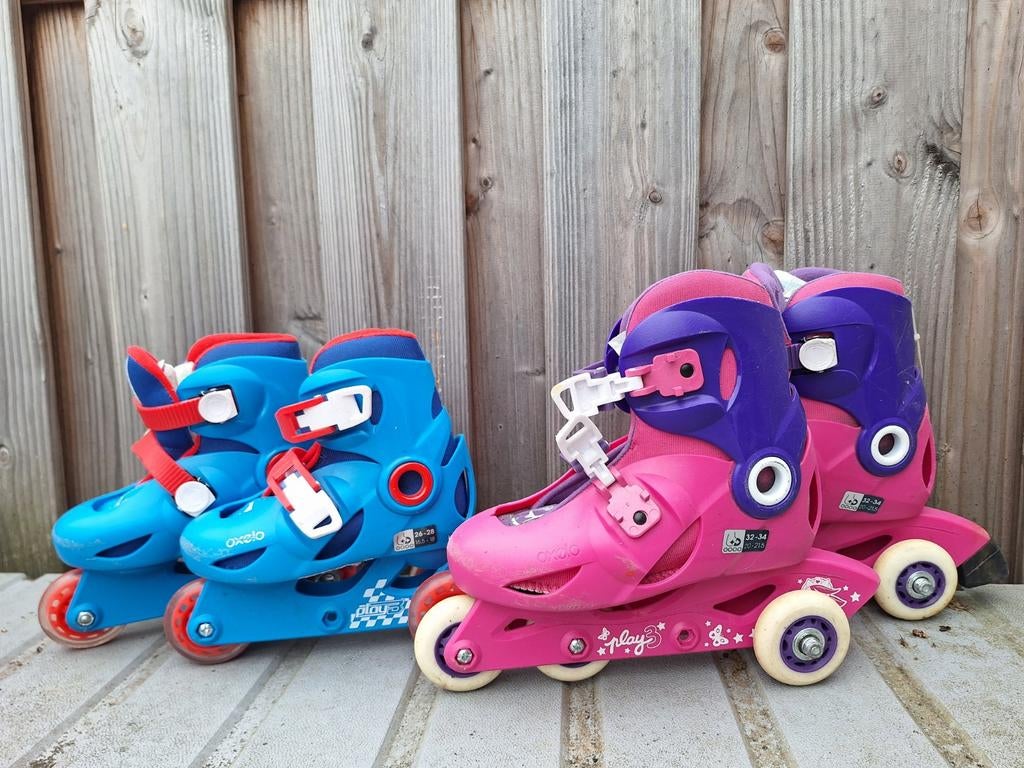 Skeelers van Dechatlon Blauw maat 26/28 Rose maat 32/34, Kinderen en Baby's, Speelgoed | Buiten | Rolschaatsen, Ophalen, Verstelbaar