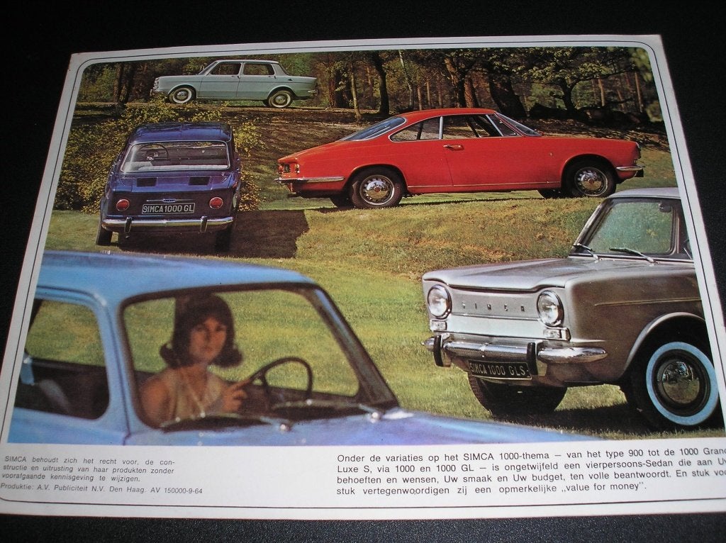 Simca 1000 programma, 1964/1965, Ophalen of Verzenden, Gelezen, Overige merken
