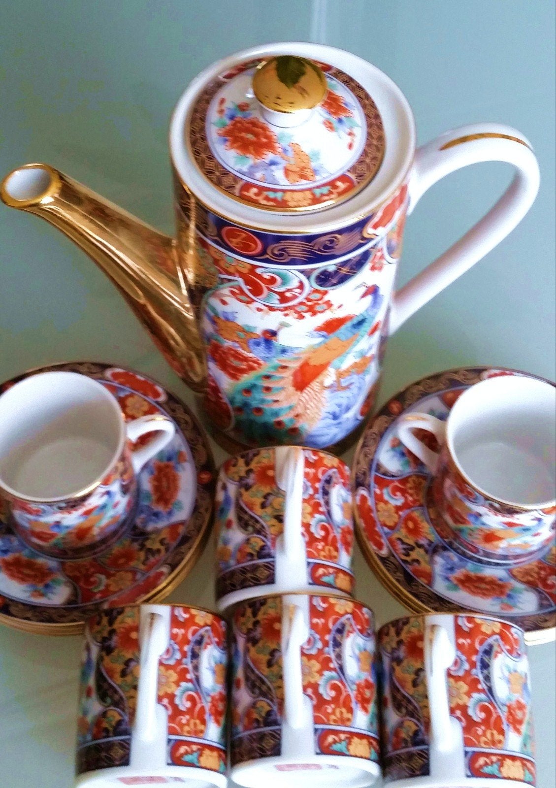 Geërfd. Imari Prachtige oude koffie servies. Nieuw., Ophalen of Verzenden