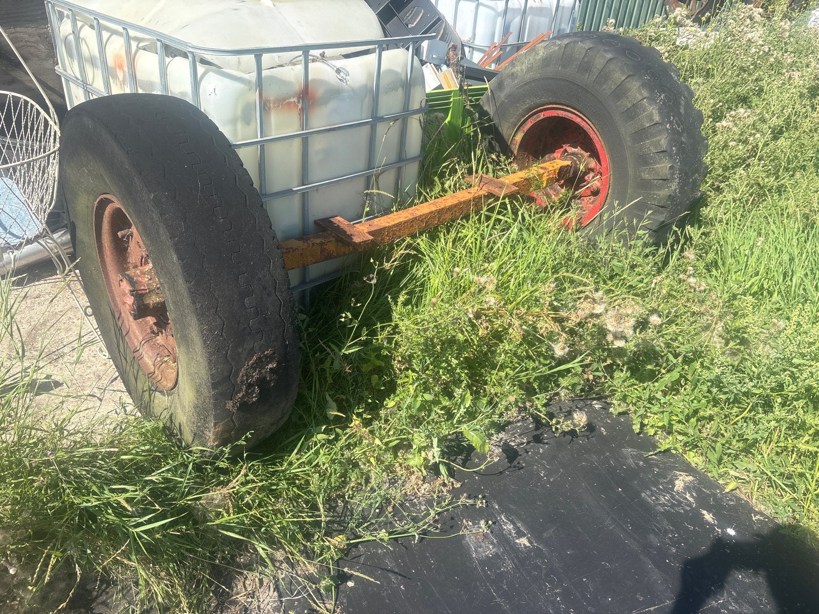 As met wielen - Ideaal voor aanhanger of landbouwvoertuig, Auto diversen, Aanhangwagen-onderdelen, Ophalen, Gebruikt