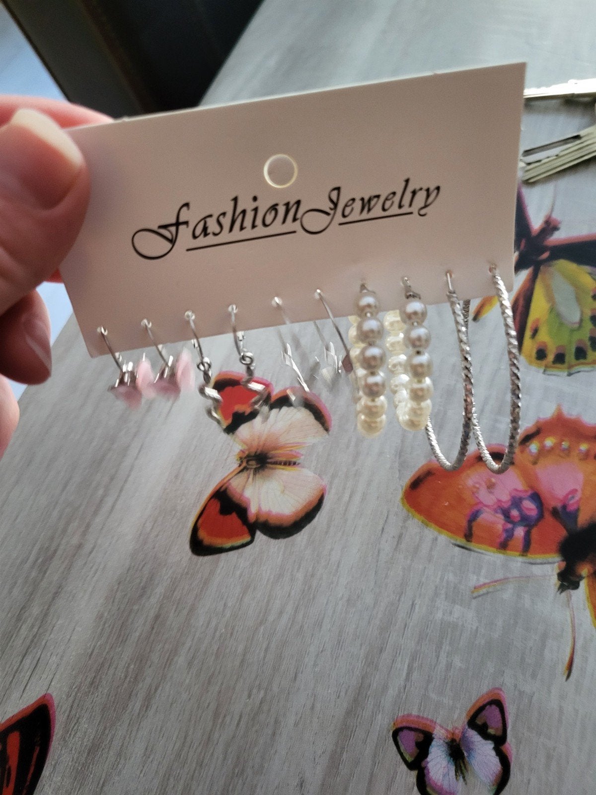 Nieuwe set 5 paar oorbellen zilver kleurig hangers, Sieraden, Tassen en Uiterlijk, Oorbellen, Ophalen of Verzenden, Nieuw, Zilver