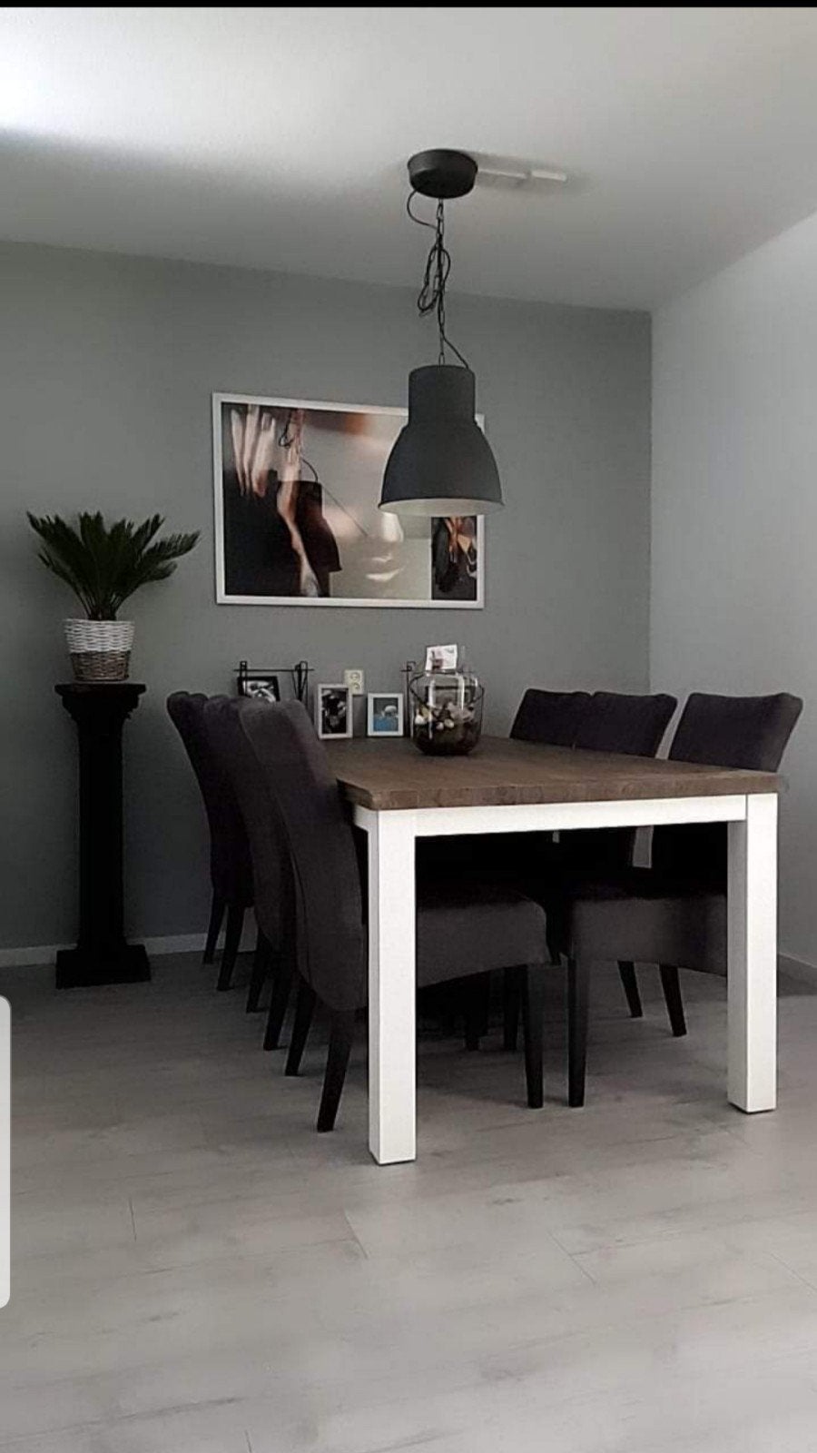 Grijze hanglamp, Ophalen, Gebruikt, Metaal, Minder dan 50 cm